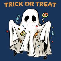 Trick Or Treat Candy Ghost Halloween Poster