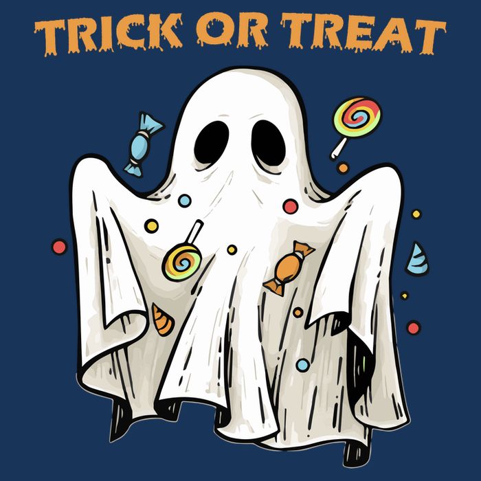 Trick Or Treat Candy Ghost Halloween Poster