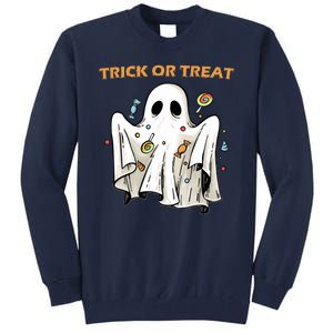 Trick Or Treat Candy Ghost Halloween Tall Sweatshirt