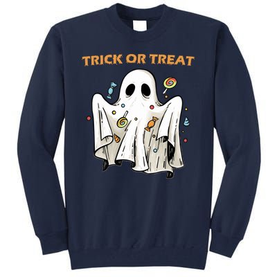 Trick Or Treat Candy Ghost Halloween Tall Sweatshirt