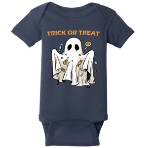 Trick Or Treat Candy Ghost Halloween Baby Bodysuit