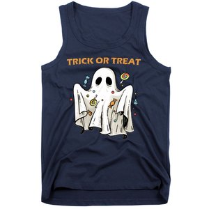 Trick Or Treat Candy Ghost Halloween Tank Top