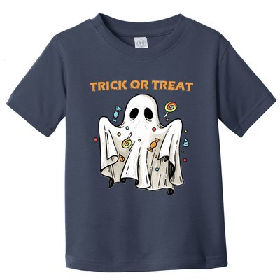 Trick Or Treat Candy Ghost Halloween Toddler T-Shirt