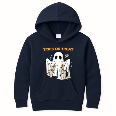 Trick Or Treat Candy Ghost Halloween Kids Hoodie