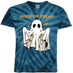 Trick Or Treat Candy Ghost Halloween Kids Tie-Dye T-Shirt