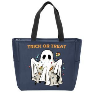 Trick Or Treat Candy Ghost Halloween Zip Tote Bag