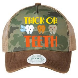 Trick Or Teeth Funny Halloween Dentist Dental Hygienist Gift Legacy Tie Dye Trucker Hat