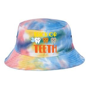 Trick Or Teeth Funny Halloween Dentist Dental Hygienist Gift Tie Dye Newport Bucket Hat