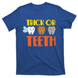 Trick Or Teeth Funny Halloween Dentist Dental Hygienist Gift T-Shirt