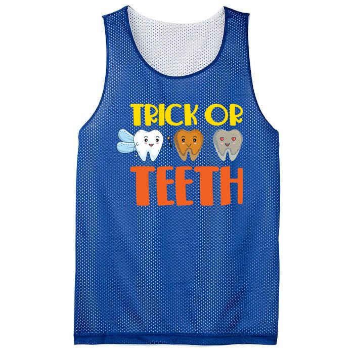 Trick Or Teeth Funny Halloween Dentist Dental Hygienist Gift Mesh Reversible Basketball Jersey Tank