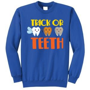 Trick Or Teeth Funny Halloween Dentist Dental Hygienist Gift Tall Sweatshirt