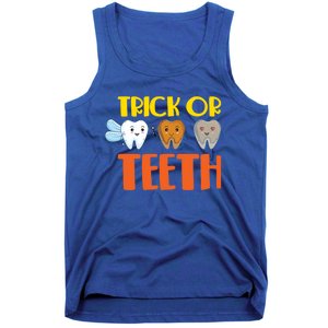 Trick Or Teeth Funny Halloween Dentist Dental Hygienist Gift Tank Top