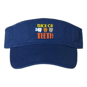 Trick Or Teeth Funny Halloween Dentist Dental Hygienist Gift Valucap Bio-Washed Visor