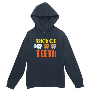 Trick Or Teeth Funny Halloween Dentist Dental Hygienist Gift Urban Pullover Hoodie