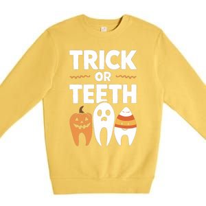 Trick Or Th Funny Dental Halloween Treat Dentist Funny Gift Premium Crewneck Sweatshirt