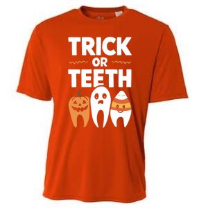 Trick Or Th Funny Dental Halloween Treat Dentist Funny Gift Cooling Performance Crew T-Shirt