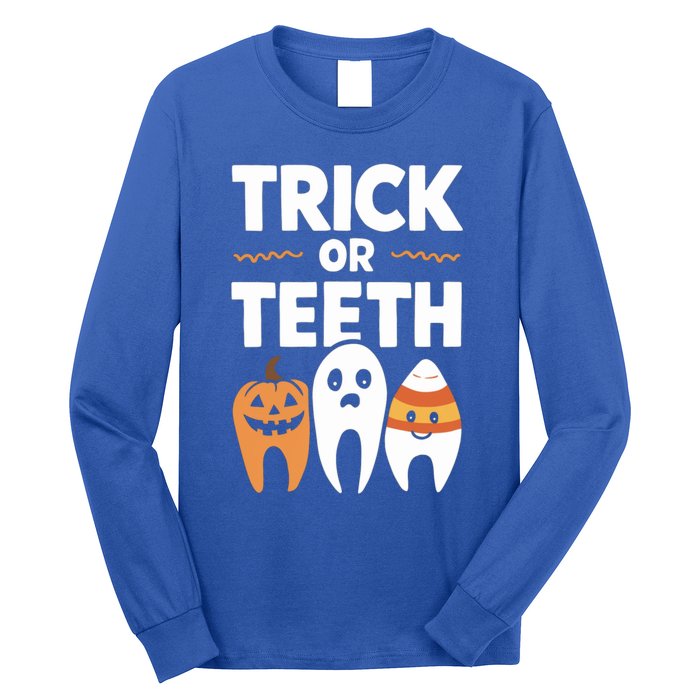 Trick Or Th Funny Dental Halloween Treat Dentist Funny Gift Long Sleeve Shirt