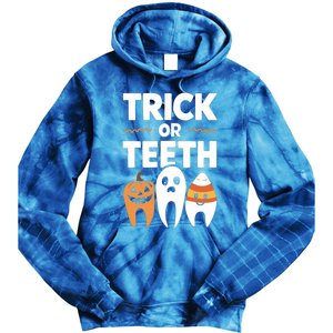 Trick Or Th Funny Dental Halloween Treat Dentist Funny Gift Tie Dye Hoodie