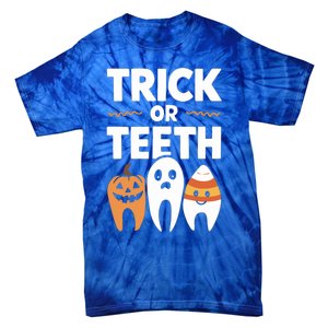 Trick Or Th Funny Dental Halloween Treat Dentist Funny Gift Tie-Dye T-Shirt