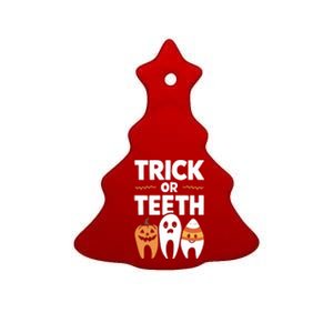 Trick Or Th Funny Dental Halloween Treat Dentist Funny Gift Ceramic Tree Ornament