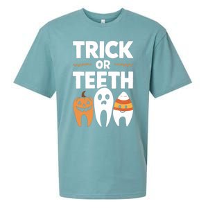 Trick Or Th Funny Dental Halloween Treat Dentist Funny Gift Sueded Cloud Jersey T-Shirt