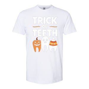 Trick Or Th Funny Dental Halloween Treat Dentist Funny Gift Softstyle CVC T-Shirt