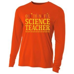 Thanksgiving One Thankful Science Teacher Gift Cooling Performance Long Sleeve Crew