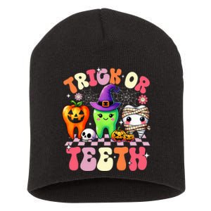 Trick Or Teeth Halloween Dentist Dental Hygienist Assistant Short Acrylic Beanie