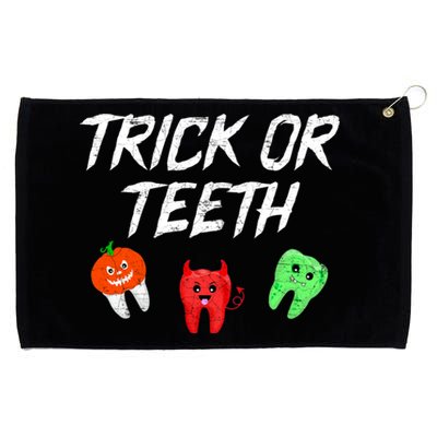 Trick Or Teeth Funny Halloween Dentist Dental Hygienist Gift Grommeted Golf Towel