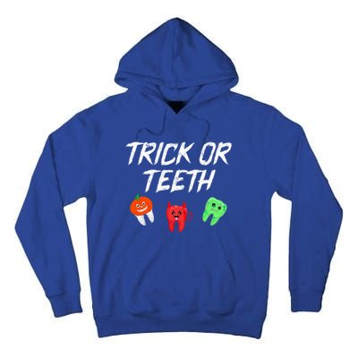 Trick Or Teeth Funny Halloween Dentist Dental Hygienist Gift Tall Hoodie