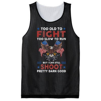 Too Old To Fight Too Slow To Run But I Can Still Shoot Mesh Reversible Basketball Jersey Tank