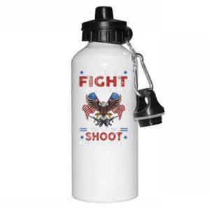 Too Old To Fight Too Slow To Run But I Can Still Shoot Aluminum Water Bottle