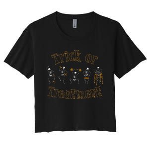 Trick Or Treatt Pt Physical Therapy Therapist Halloween Women's Crop Top Tee