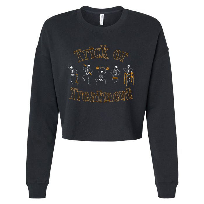 Trick Or Treatt Pt Physical Therapy Therapist Halloween Cropped Pullover Crew