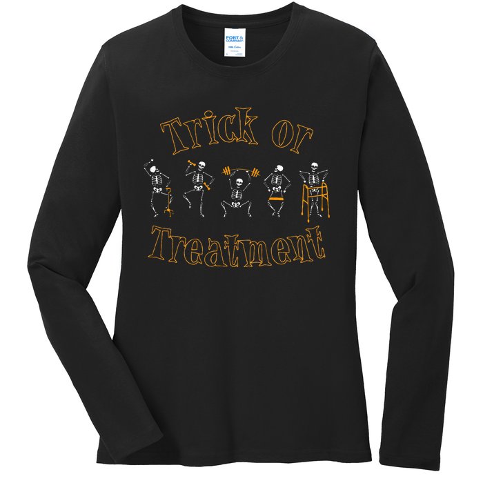 Trick Or Treatt Pt Physical Therapy Therapist Halloween Ladies Long Sleeve Shirt