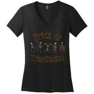 Trick Or Treatt Pt Physical Therapy Therapist Halloween Women's V-Neck T-Shirt