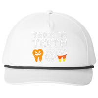 Trick Or Teeth Funny Dental Halloween Treat Dentist Snapback Five-Panel Rope Hat