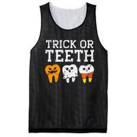 Trick Or Teeth Funny Dental Halloween Treat Dentist Mesh Reversible Basketball Jersey Tank