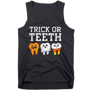 Trick Or Teeth Funny Dental Halloween Treat Dentist Tank Top