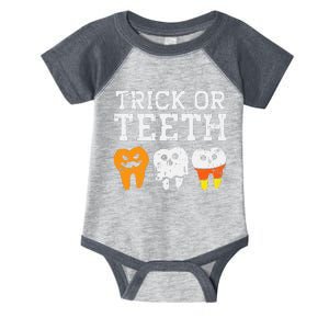 Trick Or Teeth Funny Dental Halloween Treat Dentist Infant Baby Jersey Bodysuit