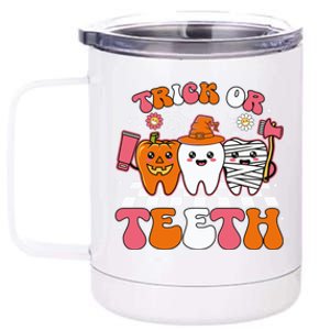 Trick Or Th Funny Dental Halloween Treat Dentist Meaningful Gift 12 oz Stainless Steel Tumbler Cup