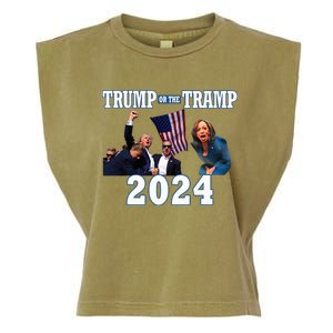 Trump Or The Tramp 2024 Vote For Trump Garment-Dyed Women's Muscle Tee