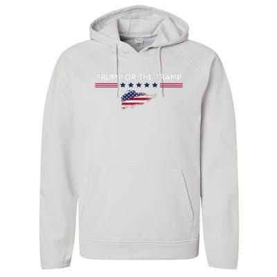 Trump Or The Tramp 2024 Vote Vance 2024 Performance Fleece Hoodie