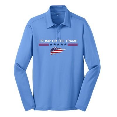 Trump Or The Tramp 2024 Vote Vance 2024 Silk Touch Performance Long Sleeve Polo