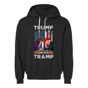 Trump Or The Tramp 2024 Vote For Trump Trump Vance 2024 Garment-Dyed Fleece Hoodie