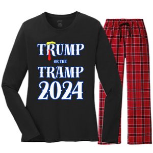 Trump Or The Tramp 2024 Vote For Trump Trump Vance 2024 Women's Long Sleeve Flannel Pajama Set 