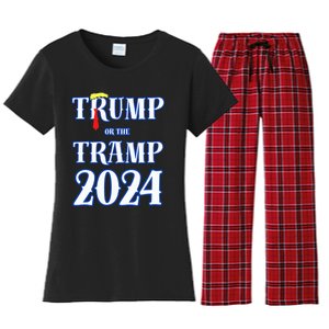 Trump Or The Tramp 2024 Vote For Trump Trump Vance 2024 Women's Flannel Pajama Set