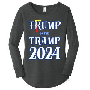 Trump Or The Tramp 2024 Vote For Trump Trump Vance 2024 Women's Perfect Tri Tunic Long Sleeve Shirt