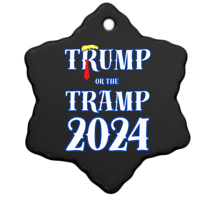 Trump Or The Tramp 2024 Vote For Trump Trump Vance 2024 Ceramic Star Ornament