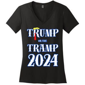 Trump Or The Tramp 2024 Vote For Trump Trump Vance 2024 Women's V-Neck T-Shirt